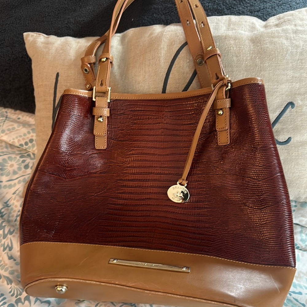 Brahmin Rich Brown and Tan Shoulder Bag